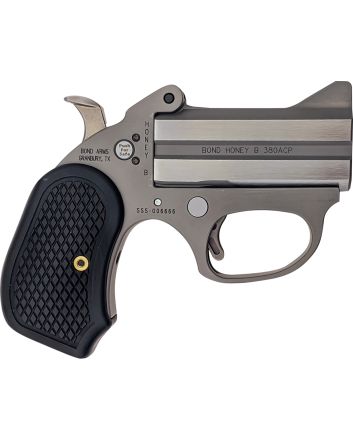 Bond Arms BAHB Honey B380 ACP 2rd Shot 3" Matte Stainless Steel Frame, Black Extended B6 Resin Grips