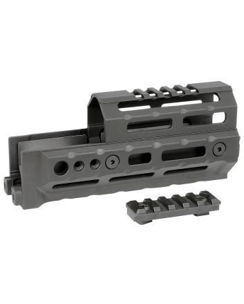 Midwest Industries MIAKALPHA6 AlphaDrop-in Aluminum Black Hardcoat Anodized 5 Slot Picatinny Rail AK-Platform 6" Long Compatible w/M-LOK