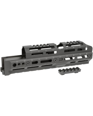 Midwest Industries MIAKALPHA100 AlphaDrop-in Aluminum Black Hardcoat Anodized 5 Slot Picatinny Rail AK-Platform 10" Long Compatible w/M-LOK