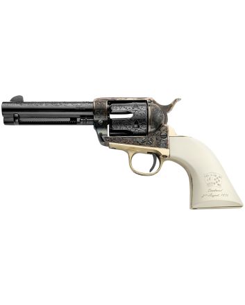 Pietta GW357DMH434NMAE Great Western II Deadman's Hand 357 Mag 6rd 4.75" Blued Octagon Steel Barrel &amp; Cylinder, Color Case Hardened Steel Frame, White Polymer w/Aces &amp; Eights Grip, Exposed Hammer