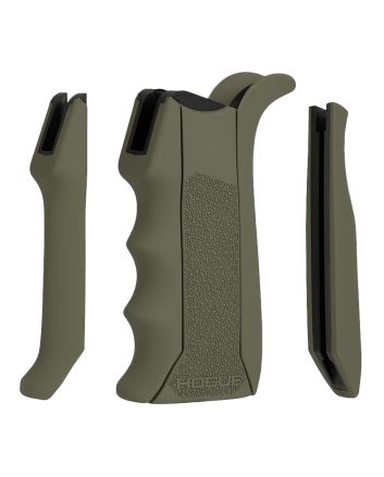 Hogue 13041 Modular OvermoldedOD Green Rubber Pistol Grip with Finger Grooves Fits AR-15/M16