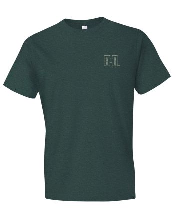 Hornady Gear 31791 Double RockerOlive Heather, Cotton/Polyester/Rayon, Short Sleeve Semi-Fitted, Small