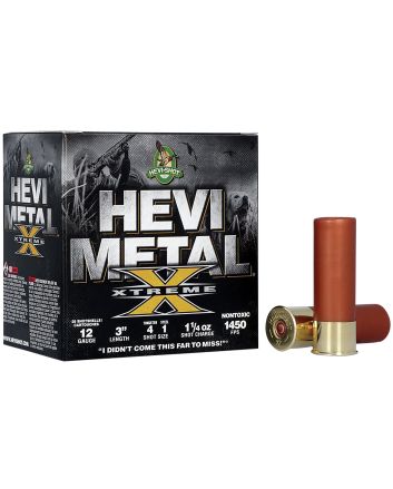 HEVI-Shot HS38122 HEVI-Metal Extreme 12Gauge 3" 1 1/4oz Steel/Tungsten 4/1Shot 25 Per Box/10 Case
