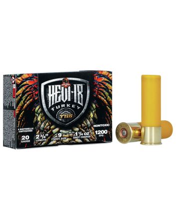 HEVI-Shot HS7109 HEVI-18 TSS Turkey 20Gauge 2.75" 1 1/4oz Tungsten 9Shot 5 Per Box/10 Case
