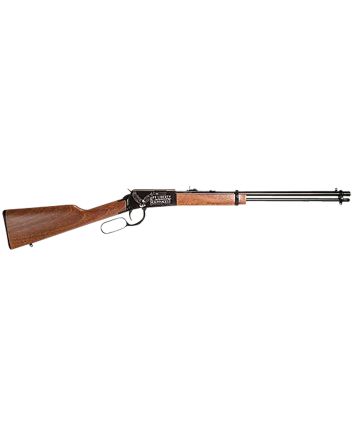 Rossi RL22181WDEN19 Rio BravoFull Size 22 LR 15+1 18" Polished Black Steel Barrel, Polished Black w/July 4 Eagle Engraving Aluminum Receiver, Fixed German Beechwood Wood Stock
