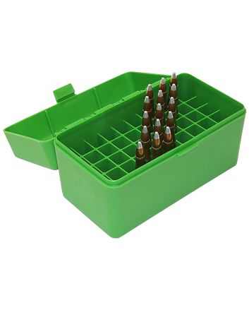 MTM Case-Gard RS5010 Ammo Box Flip-Top 223Rem/204Ruger Green Polypropylene 50rd