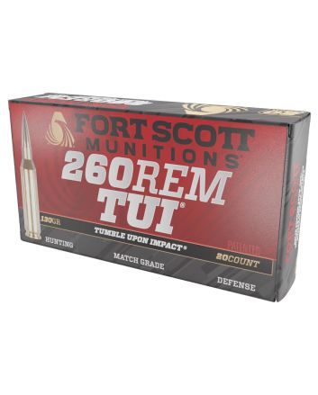 Fort Scott Munitions 260130SCV2 Tumble Upon Impact (TUI)260Rem 130gr Solid Copper Spun 20 Per Box/25 Case