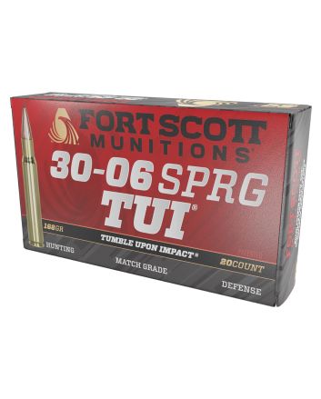 Fort Scott Munitions 3006168SCV Tumble Upon Impact (TUI) Rifle 30-06Springfield 168gr Solid Copper Spun 20 Per Box/10 Case