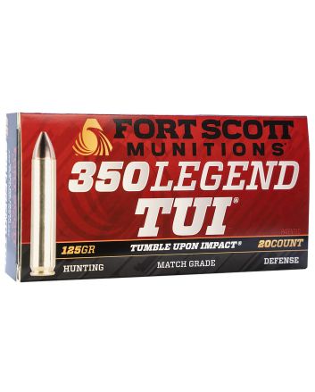 Fort Scott Munitions 350125SCV Tumble Upon Impact (TUI) Rifle 350Legend 125gr Solid Copper Spun 20 Per Box/10 Case