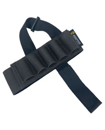ADAPTIVE TACTICAL AT06400 Stock Mounted Shell Carrier5rd Shotshells Removable Black Nylon Non Slip Loops Adj. Stock Fit