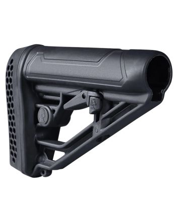ADAPTIVE TACTICAL AT02012 EX PerformanceAdj. Black Synthetic M4 Style, Vented Rubber Butt Pad, Swivel Stud, Fits AR-Platform (Mil-Spec Buffer Tubes)