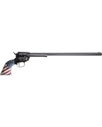 Heritage Mfg RR22B16USFLAG Rough Rider22 LR 6 Shot, 16" Black Oxide Steel Barrel, Black Oxide Zinc Alloy Frame, Black Oxide Cylinder, US Flag Grip, Manual Safety, Exposed Hammer
