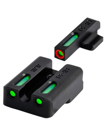 TruGlo TG13XD2PC TFX ProBlack | Green Tritium &amp; Fiber Optic Orange Outline Front Sight Green Tritium &amp; Fiber Optic Rear Sight