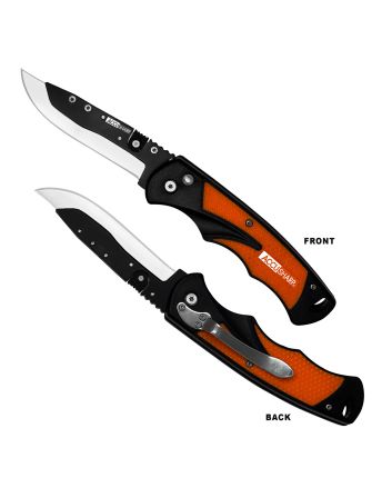 AccuSharp 741C Replaceable Blade Razor3.50" Folding Plain Stainless Steel Blade/Blaze Orange Ergonomic Anti-Slip Anodized Aluminum Handle/ Includes 2 Replacement Blades/Belt Clip
