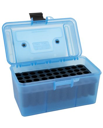 MTM Case-Gard H50RM24 Deluxe Ammo BoxRifle Clear Blue Polypropylene 50rd