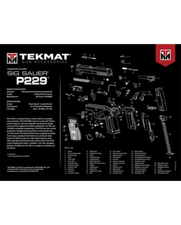 TekMat TEKR20SIGP229 Sig Sauer P229 Ultra 20 Cleaning Mat Multi-Color Rubber 15"x20" Sig P229 Parts Diagram