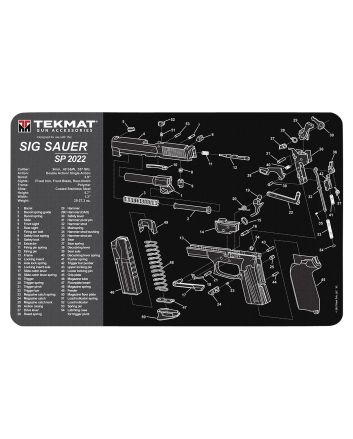 TekMat TEKR17SIGSP2022Cleaning Mat Black/Gray Rubber 11"x17" Sig Sauer SP 2022 Parts Diagram