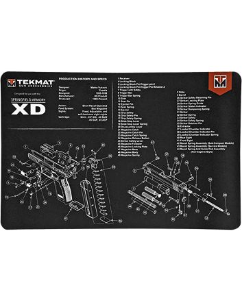 TekMat TEKR17XD Springfield Armory XD Cleaning Mat Black/White Rubber 11"x17" Springfield Armory XD Parts Diagram