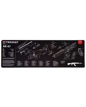 TekMat TEKR36AK47 AK-47 Cleaning Mat Black/White Rubber 12"x36" AK-47 Parts Diagram
