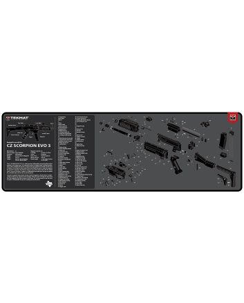 TekMat TEKR36CZSCORPION CZ Scorpion EVO 3 Cleaning Mat Black/Gray Rubber 12"x36" CZ Scorpion EVO 3 Parts Diagram