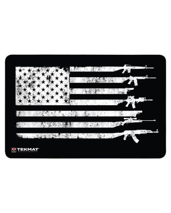 TekMat TEK42GFUSA USA Gun Flag Door Mat Black/White Rubber 25"x42"