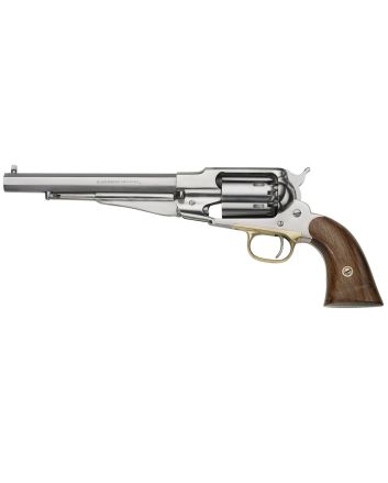 Pietta PF58SS448 1858 Remington Army 44 Cal 8" 6rd Stainless Steel Frame, Cylinder &amp; Octagon Barrel, Walnut Grip, Brass Trigger Guard