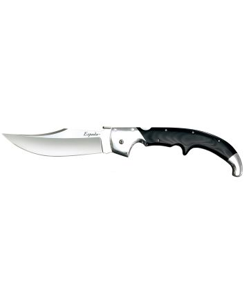 Cold Steel CS62MA EspadaXL 7.50" Folding Clip Point Plain S35VN SS Blade/9.25" Black w/Polished Bolsters G10 Handle Includes Belt Clip