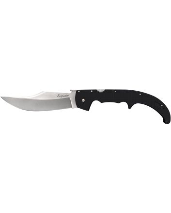Cold Steel CS62MGC EspadaXL 7.50" Folding Clip Point Plain AUS-10A SS Blade/9.25" Black w/Polished Bolsters G10 Handle Includes Belt Clip