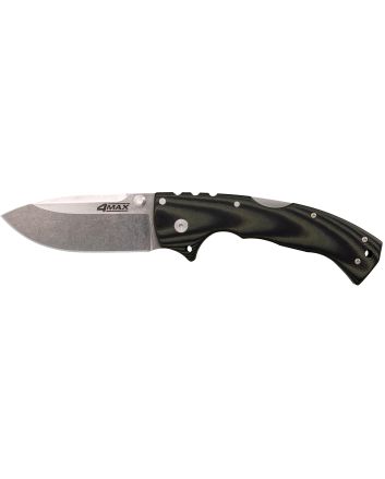 Cold Steel CS62RMA 4-Max Elite 4" Folding Drop Point Stonewashed S35VN SS Blade/6" Black G10 Handle Includes Belt Clip