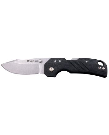 Cold Steel CSFL25DPLCZ Engage2.50" Folding Clip Point Plain Satin 4116 SS Blade/4.11" Black GFN Handle Includes Belt Clip
