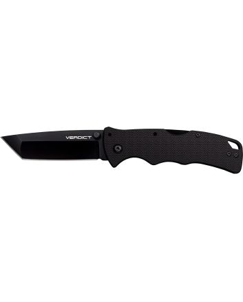 Cold Steel CSFLC3T10A Verdict3" Folding Tanto Plain Black Matte AUS-10A SS Blade/Black G10 Handle Includes Belt Clip