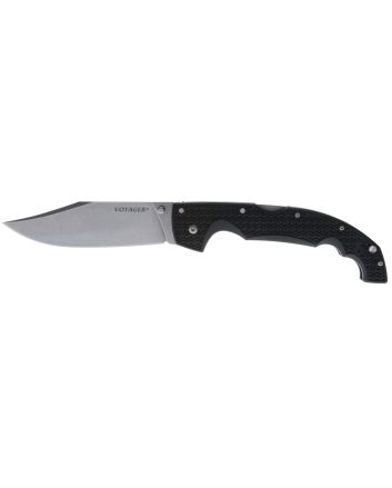 Cold Steel CS29AXB Voyager XL 5.50" Folding Drop Point Plain Stonewashed AUS-10A SS Blade/6.75" Black Textured Griv-Ex Handle Includes Belt Clip