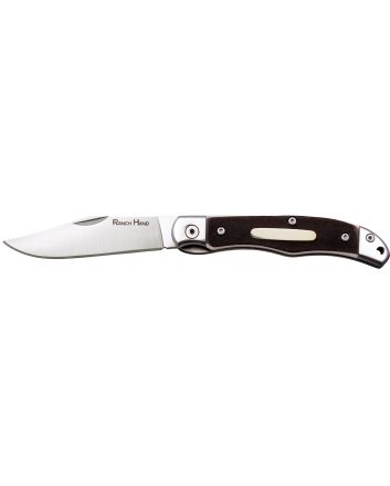 Cold Steel CSFL3RB Ranch Hand3" Folding Clip Point Plain SK-5 Steel Blade/Brown w/Polished Bolsters Faux Sawed Bone Handle Features Lanyard Hole