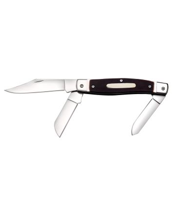 Cold Steel CSFLSTKMN Stockman2"/2.30"/3.50" Folding Clip/Sheepsfoot/Spey Plain 8Cr13MoV SS Blade/Rough Black w/Polished Bolsters Bone Handle