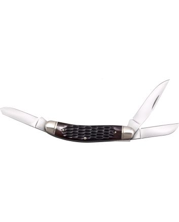 Cold Steel CSFLGSTKMJ Gentleman's Stockman 2"/2.10"/2.50" Folding Clip/Sheepsfoot/Spey Plain 8Cr13MoV SS Blade/Brown Jigged w/Polished Bolsters Bone Handle