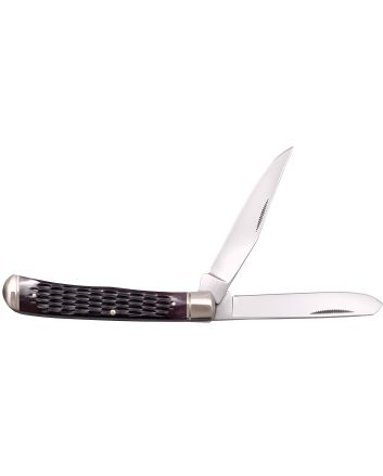 Cold Steel CSFLTRPRJ Trapper3" Folding Clip/Spey Plain 8Cr13MoV SS Blade/Brown Jigged w/Polished Bolsters Bone Handle