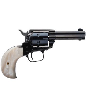 Heritage Mfg RR22MB3BHPRL Rough Rider22 LR 22 WMR 6 Shot, 3.50" Black Steel Barrel, Black Zinc Alloy Frame, Black Cylinder, White Pearl Birdshead Grip, Hammer/Thumb Safety, Exposed Hammer