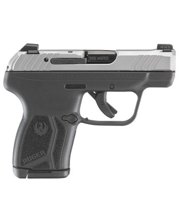 Ruger 13744 LCP MaxCompact 380 ACP 10+1 2.80" Black Oxide Steel Barrel, Matte Stainless Serrated Slide, Black Polymer Frame w/Serrated Trigger Guard w/Black Nylon Grip
