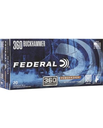Federal 360BHAS Power-Shok Buckhammer 360Buckhammer 180gr Soft Point 20 Per Box/10 Case