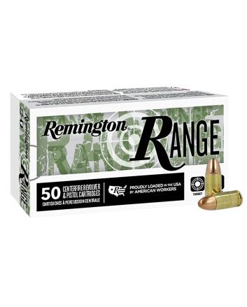 Remington Ammunition R27778 Range9mmLuger 115gr Full Metal Jacket 50 Per Box/20 Case