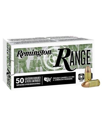 Remington Ammunition R27780 Range9mmLuger 124gr Full Metal Jacket 50 Per Box/20 Case