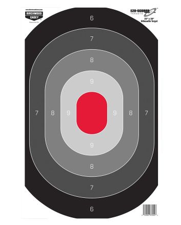 Birchwood Casey 37053 EZE-Scorer Silhouette Oval Target Hanging Paper All Firearms 23" x 35" Black/Gray/Red 5 Targets