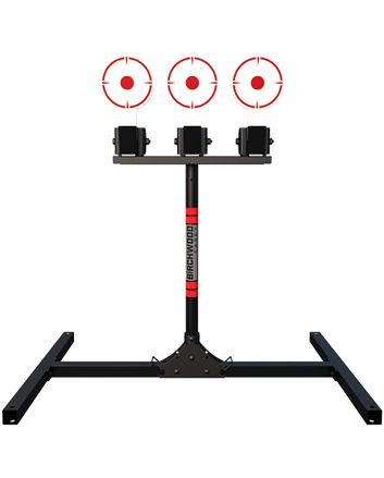 Birchwood Casey 3TPR 3 Spring Loaded Self Resting Targets Plate Rack Black/Red AR500 Steel 0.37" Thick Standing