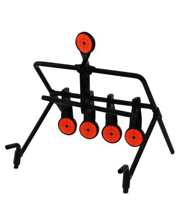 Birchwood Casey 47021 World of Targets Resetting Gallery 1.75" Rimfire Rifles/Handguns Black/Red 0.37" Thick Standing Works With Rimfire