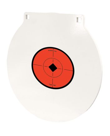 Birchwood Casey RND10 Round Steel Target Plate 10" Centerfire Rifle/Handgun Target Black/Red/White NM500 Steel Hanging