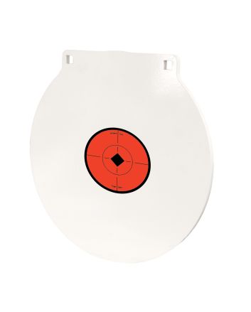 Birchwood Casey RND12 Round Steel Target Plate 12" Centerfire Rifle/Handgun Target Black/Red/White NM500 Steel Hanging