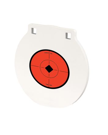 Birchwood Casey RND8 Round Steel Target Plate 8" Centerfire Rifle/Handgun Target Black/Red/White NM500 Steel Hanging