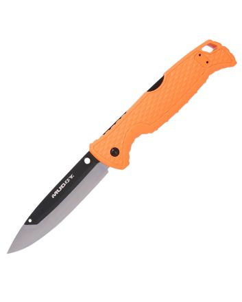 Muddy MUD-FL-35RB5PZ SWAP Replace-A-Blade 3.50" Folding Drop Point Plain 420J2 SS Blade, Blaze Orange Textured GFN Handle, Includes Lanyard/Pocket Clip, 3 Replacement Blades