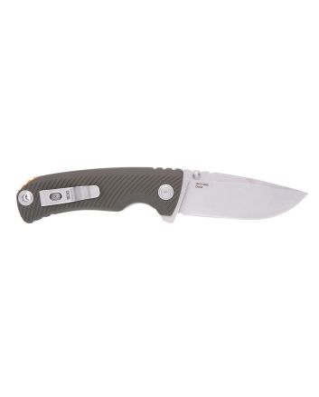 S.O.G SOG11060143 Tellus ATK3.50" Folding Clip Point Plain Stonewashed Cryo 440C SS Blade/ Olive Drab w/Orange Backspacer GRN Handle Includes Belt Clip