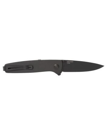 S.O.G SOG11150143 Twitch III 3.10" Folding Drop Point Plain Black TiNi 154CM SS Blade, Black Aluminum Handle